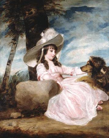 Portrait of Miss Anna Ward with Her Dog, Sir Joshua Reynolds